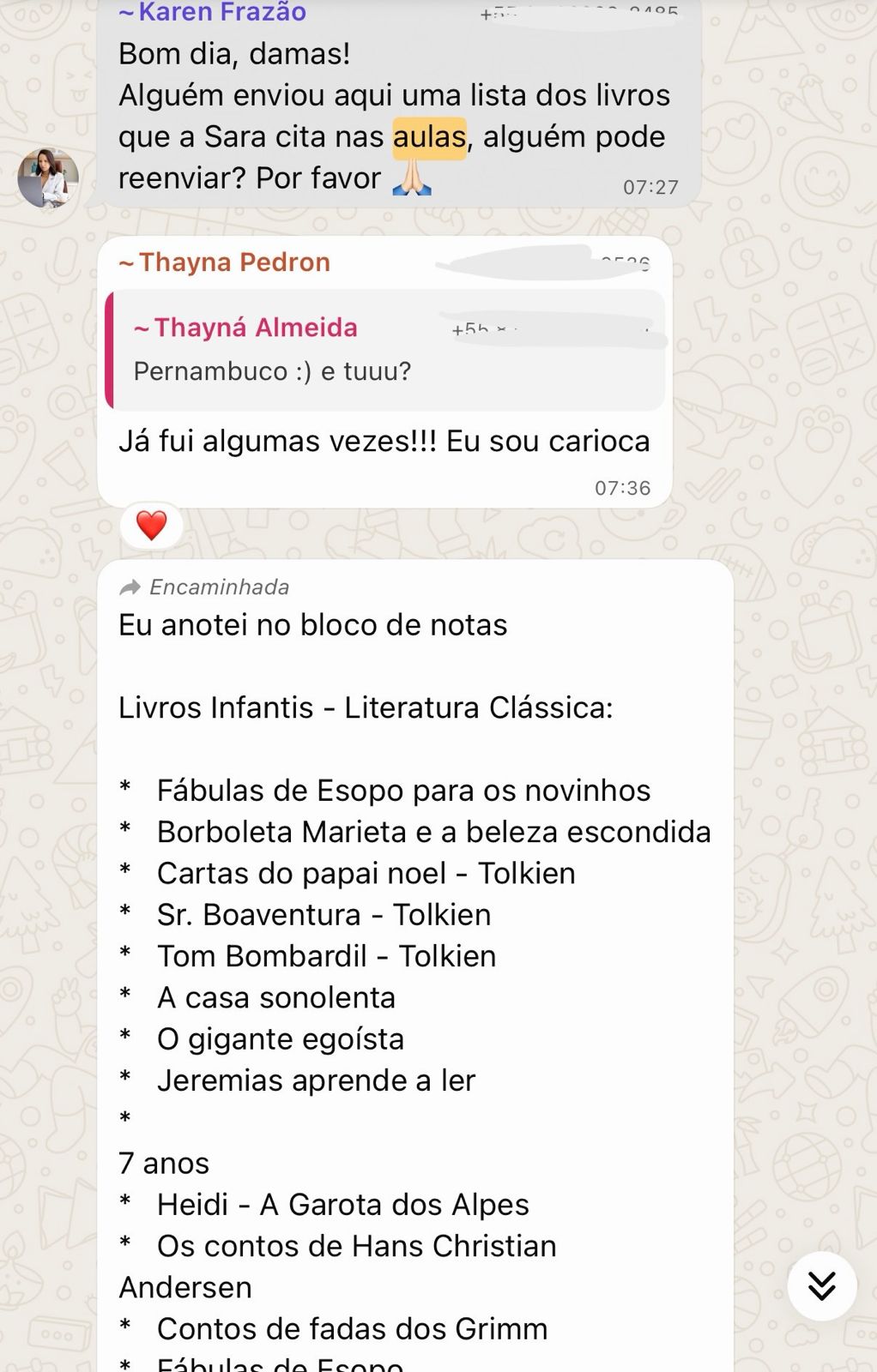 Depoimento comunidade